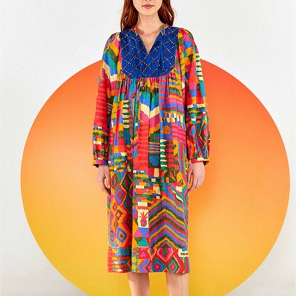 Farm Rio Summer Patches Tunic Dress